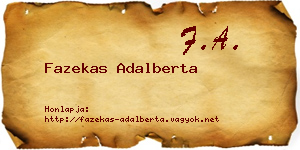 Fazekas Adalberta névjegykártya